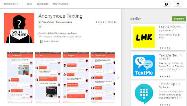 anonymous text app